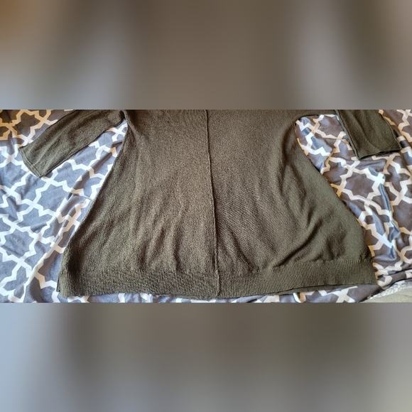Anthropologie Sparrow Olive Green 3/4 Sleeve Light Knit Top Sz Small - Picture 2 of 10